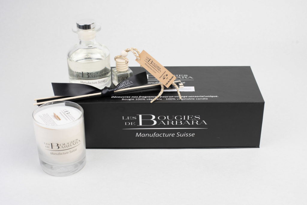 Coffret Classique 250 g, Capilla 120 ml et diffuseur voiture 7 ml — Les Bougies de Barbara