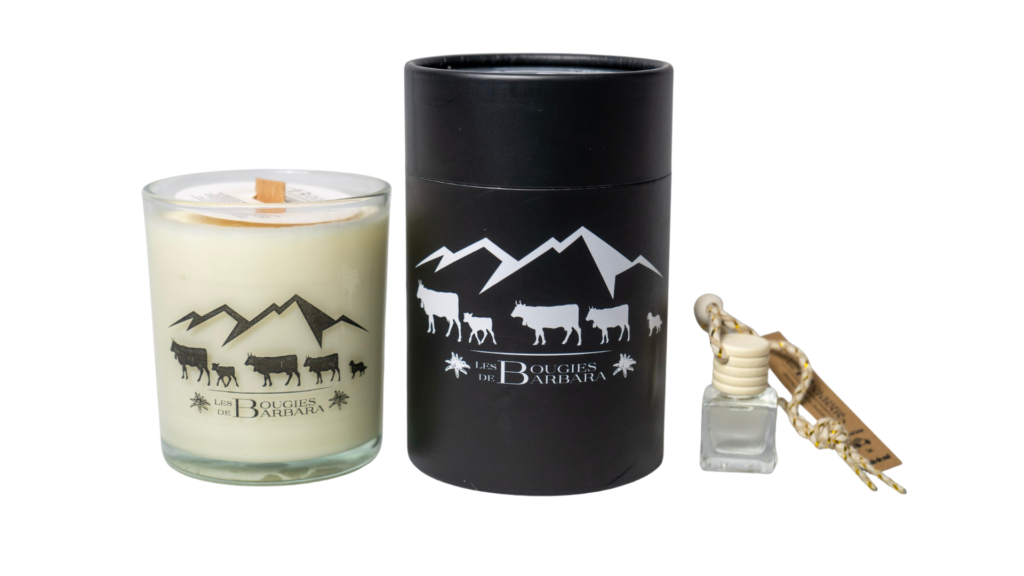 Bougie Poya 250 g avec diffuseur voiture 7 ml — Les Bougies de Barbara