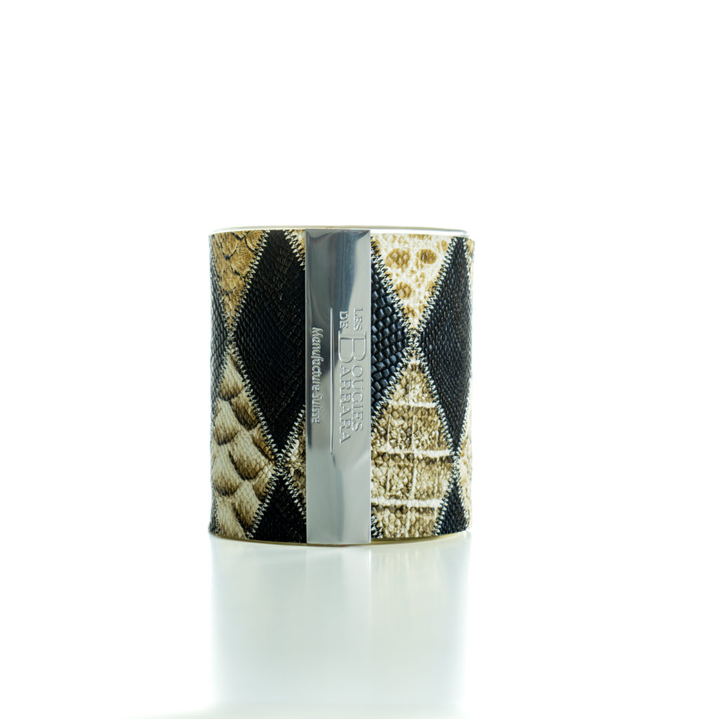 Bougie Joya Serpent patchwork 300 g – mèche en bois — Les Bougies de Barbara