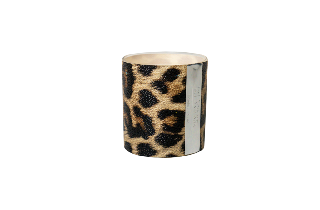 Bougie Joya Léopard 300 g – mèche en bois — Les Bougies de Barbara