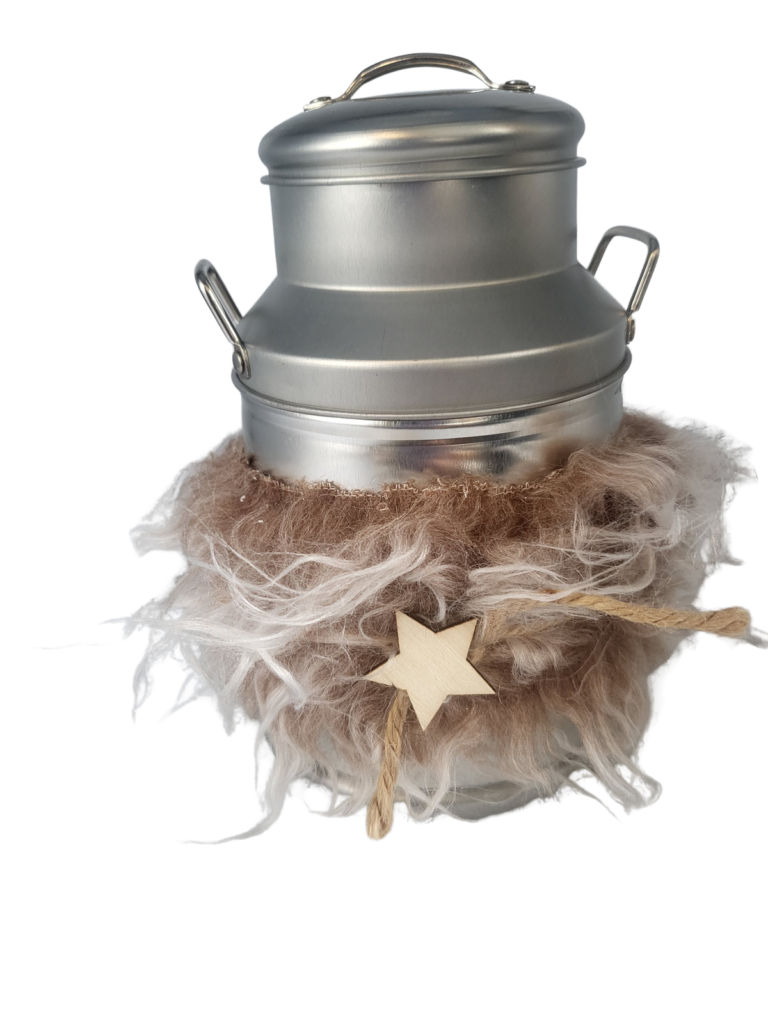 Bougie Boille 600 g – fourrure brune et étoile — Les Bougies de Barbara