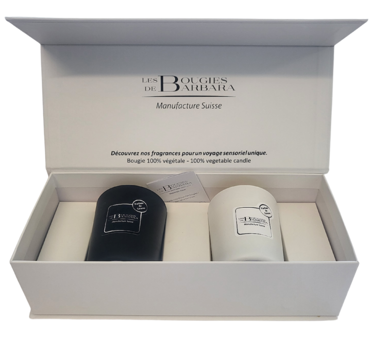 Coffret Zen – bougies noire et blanche 180 g