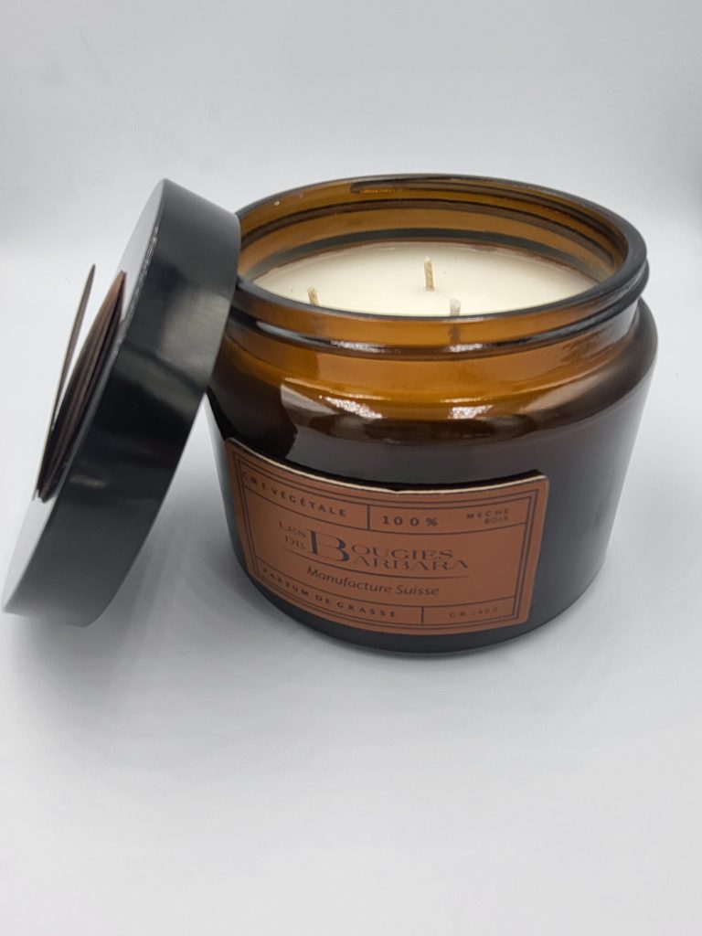 Bougie Officine 400 g – trois mèches coton — Les Bougies de Barbara
