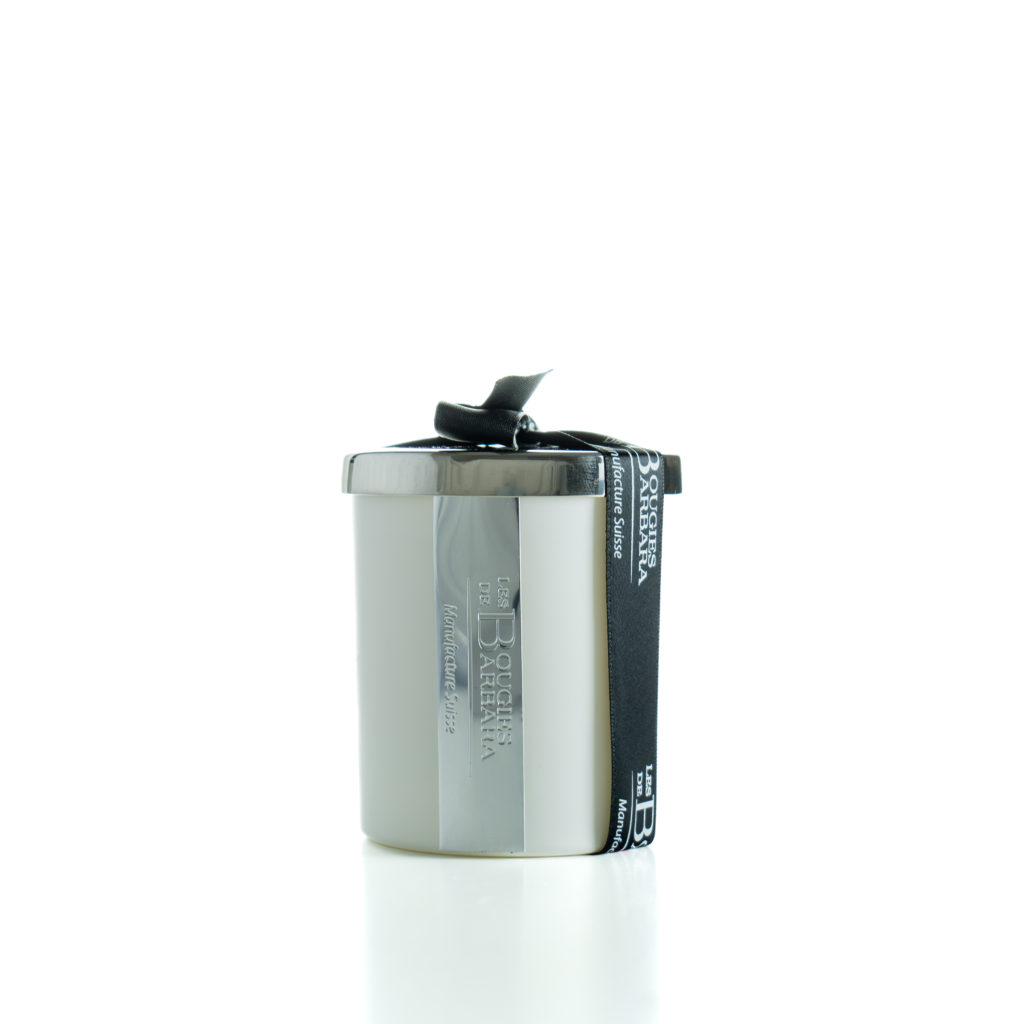 Bougie Big Zen blanche 250 g – couvercle et plaque inox — Les Bougies de Barbara