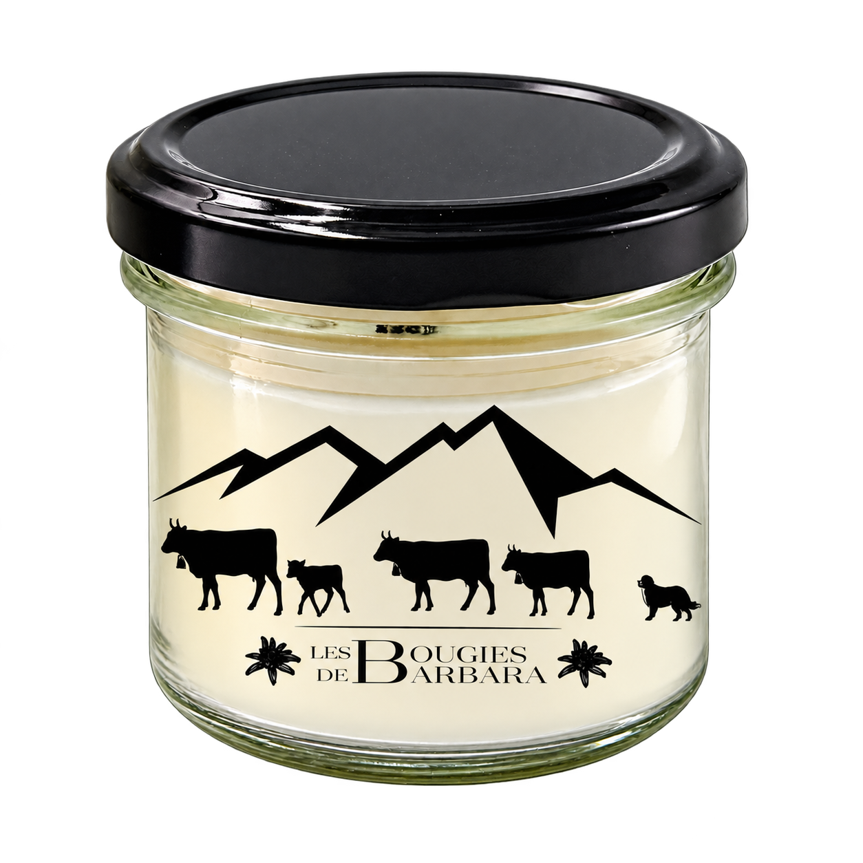 Bougie Poya 90 g – Poya classique – couvercle noir