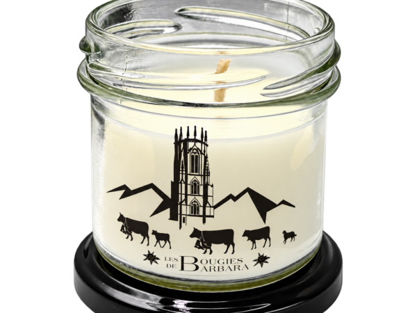 Bougie Poya 90 g – Cathédrale de Fribourg – couvercle noir